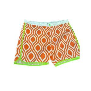 Andrew Christian Men's Neon Orange Unlined Swim Trunks Shorts Size 36